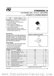 STB60NE06L-16T4 datasheet pdf ST Microelectronics