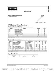KSD1020GBU datasheet pdf Fairchild Semiconductor