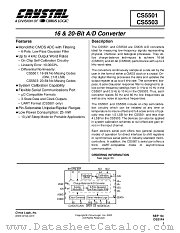 CS5501 datasheet pdf Cirrus Logic