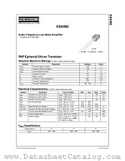 KSA992PTA datasheet pdf Fairchild Semiconductor