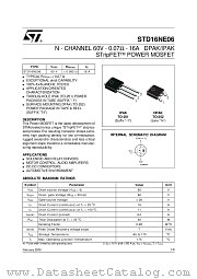 STD16NE06T4 datasheet pdf ST Microelectronics