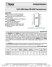 SP3232HCA-L datasheet pdf Sipex Corporation