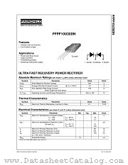FFPF10U30DNTU datasheet pdf Fairchild Semiconductor