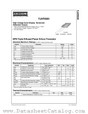 FJAF6920TU datasheet pdf Fairchild Semiconductor
