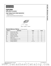 FJP13007TU datasheet pdf Fairchild Semiconductor
