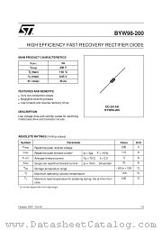 BYW98-200RL datasheet pdf ST Microelectronics