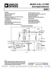 AD9952/PCB datasheet pdf Analog Devices