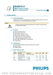 BGM1013 datasheet pdf Philips