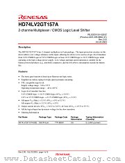 HD74LV2GT157A datasheet pdf Renesas