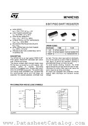M74HC165 datasheet pdf ST Microelectronics
