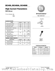 BC490A datasheet pdf ON Semiconductor