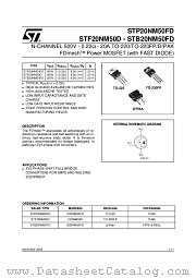 STB20NM50FDT4 datasheet pdf ST Microelectronics
