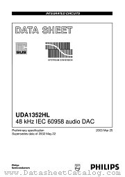 UDA1352HL datasheet pdf Philips
