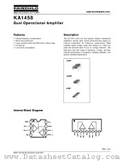 KA1458DTF datasheet pdf Fairchild Semiconductor