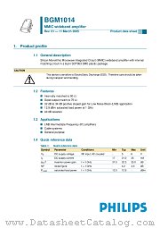 BGM1014 datasheet pdf Philips