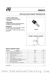 2SD2012 datasheet pdf ST Microelectronics