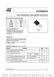STTH3003 datasheet pdf ST Microelectronics