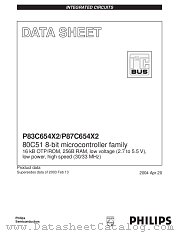 P87C654X2BBD datasheet pdf Philips