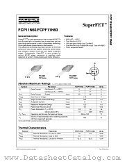 FCP11N60 datasheet pdf Fairchild Semiconductor