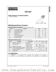 KSC1845EBU datasheet pdf Fairchild Semiconductor