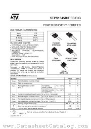 STPS1545G-TR datasheet pdf ST Microelectronics
