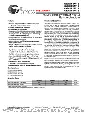 CY7C1414V18-200BZCES datasheet pdf Cypress