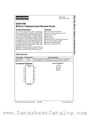 CD4511BCN datasheet pdf Fairchild Semiconductor