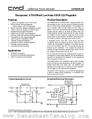 CM3016 datasheet pdf California Micro Devices Corp
