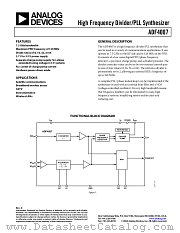 ADF4007BCP-REEL7 datasheet pdf Analog Devices