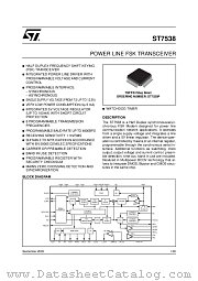 ST7538 datasheet pdf ST Microelectronics