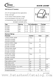 BC858BF E6327 datasheet pdf Infineon