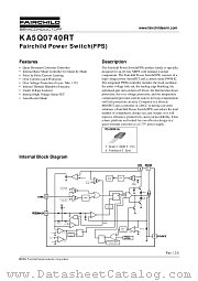 KA5Q0740RTYDTU datasheet pdf Fairchild Semiconductor