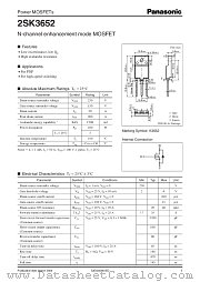 2SK3652 datasheet pdf Panasonic