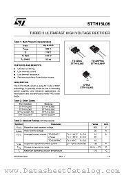 STTH15L06FP datasheet pdf ST Microelectronics
