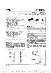 M74HC4051 datasheet pdf ST Microelectronics