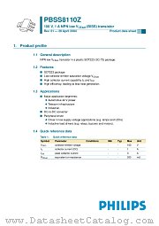 PBSS8110Z datasheet pdf Philips