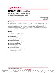 HM62V16100LBPI-4SL datasheet pdf Renesas