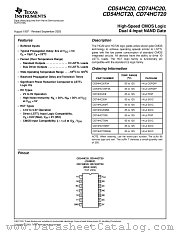 CD74HC20MT datasheet pdf Texas Instruments