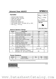 SFM9214TF datasheet pdf Fairchild Semiconductor