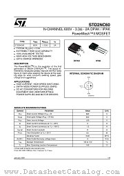 STD2NC60T4 datasheet pdf ST Microelectronics
