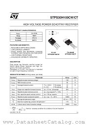 STPS30H100C datasheet pdf ST Microelectronics