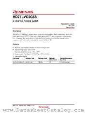 HD74LVC2G66 datasheet pdf Renesas