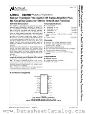 LM4867MT datasheet pdf National Semiconductor