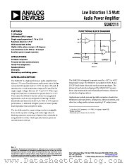 SSM2211CP-REEL7 datasheet pdf Analog Devices