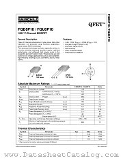 FQU8P10TU datasheet pdf Fairchild Semiconductor