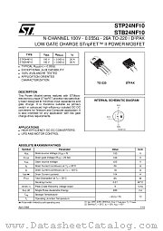 STB24NF10T4 datasheet pdf ST Microelectronics