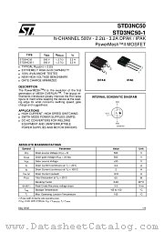 STD3NC50-1 datasheet pdf ST Microelectronics