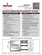 BCM2033 datasheet pdf Broadcom