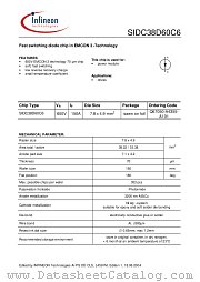 SIDC38D60C6 datasheet pdf Infineon