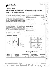 LM8272MMX datasheet pdf National Semiconductor
